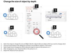 Nd six staged gear with icons diagram powerpoint template slide