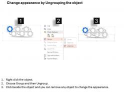 Nd six staged gear with icons diagram powerpoint template slide