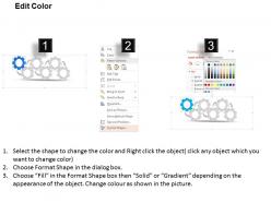 Nd six staged gear with icons diagram powerpoint template slide