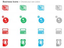 Newspaper operational functions calculator uploading ppt icons graphics