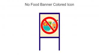 No Food Banner Colored Icon In Powerpoint Pptx Png And Editable Eps Format