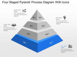 Nt four staged pyramid process diagram with icons powerpoint template