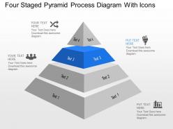 Nt four staged pyramid process diagram with icons powerpoint template