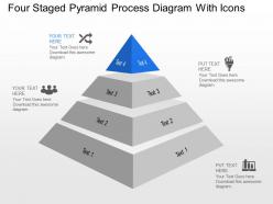 Nt four staged pyramid process diagram with icons powerpoint template