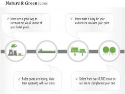 Nuclear plant with light and storage for green energy generation editable icons