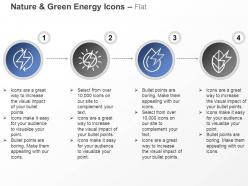 Nuclear power solar power hydro power fuel power ppt icons graphics
