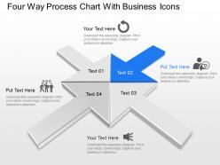 Oa four way process chart with business icons powerpoint template