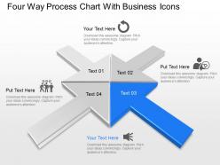 Oa four way process chart with business icons powerpoint template