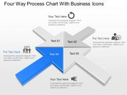 Oa four way process chart with business icons powerpoint template