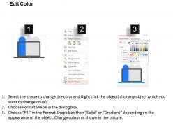Oc three text boxes inside laptop with icons powerpoint template