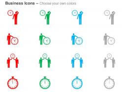 Office time management business team working with time analysis ppt icons graphics