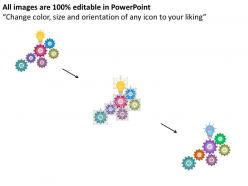 Og colored gears with bulb and icons flat powerpoint design