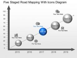 Oj five staged road mapping with icons diagram powerpoint template slide