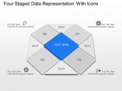 Ol four staged data representation with icons powerpoint template slide