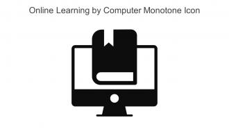 Online Learning By Computer Monotone Icon In Powerpoint Pptx Png And Editable Eps Format
