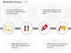 Open book brush paint board ppt icons graphics