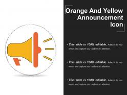 Orange and yellow announcement icon