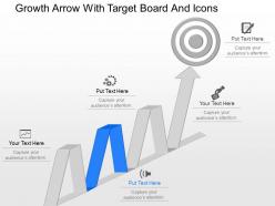 Ot growth arrow with target board and icons powerpoint template