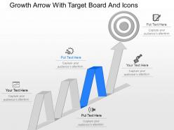 Ot growth arrow with target board and icons powerpoint template