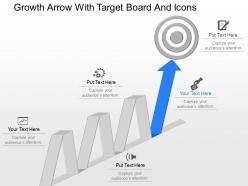 Ot growth arrow with target board and icons powerpoint template