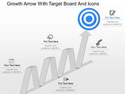 Ot growth arrow with target board and icons powerpoint template
