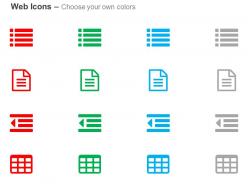 Outdent list file text table ppt icons graphics