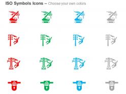 Overhead power lines electrical tower hazard lock out switch ppt icons graphics