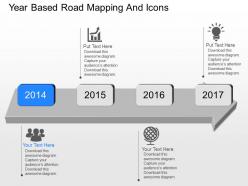 Ow year based road mapping and icons powerpoint template