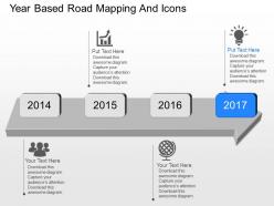 Ow year based road mapping and icons powerpoint template