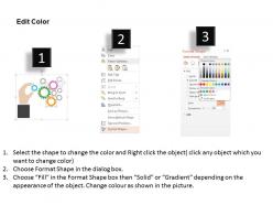 Ox multiple gears with hand and icons flat powerpoint design