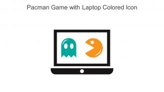 Pacman Game With Laptop Colored Icon In Powerpoint Pptx Png And Editable Eps Format