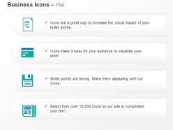 Page notepad floppy data storage ppt icons graphics