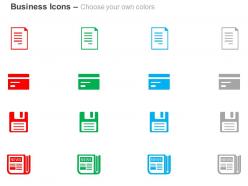 Page notepad floppy data storage ppt icons graphics