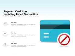 Payment card icon depicting failed transaction