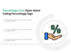 Percentage icon open hand holing percentage sign