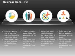 Pie chart leadership business target analysis organizational chart ppt icons graphics