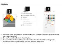 Pie chart with business icons inside envelop powerpoint slides