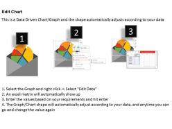 Pie chart with business icons inside envelop powerpoint slides