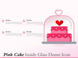 Pink cake inside glass dome icon