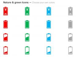 Plus minus battery cell energy level indication ppt icons graphics