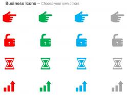 Pointer sand clock lock bar graph ppt icons graphics