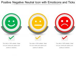 Positive negative neutral icon with emoticons and ticks