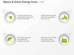 Power plug umbrella fire factory ppt icons graphics