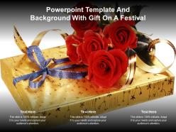 Powerpoint template and background with gift on a festival