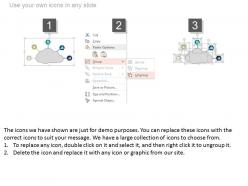 Ppts cloud with five icons for computing services flat powerpoint design