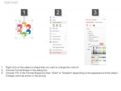 Ppts six staged numeric circles and icons for business data flat powerpoint design