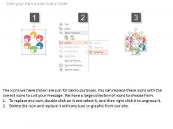 Ppts six staged numeric circles and icons for business data flat powerpoint design