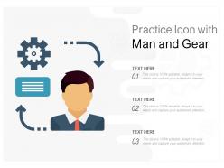Practice icon with man and gear