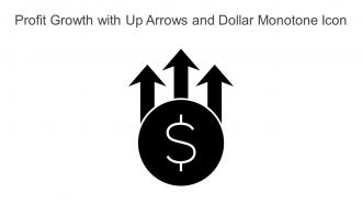 Profit Growth With Up Arrows And Dollar Monotone Icon In Powerpoint Pptx Png And Editable Eps Format