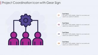 Project coordination icon with gear sign